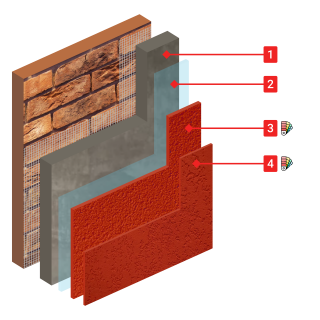 Декор КМ1 на высококачественную черновую штукатурку 