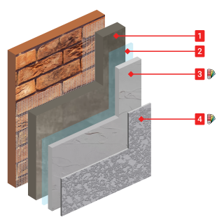 Решение ЭКОНОМ - фактура из шпатлевки на черновую штукатурку
